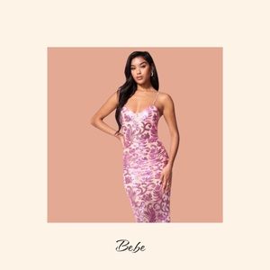 BEBE NWT Sparkle Mesh Midi Dress Retail Price 169$